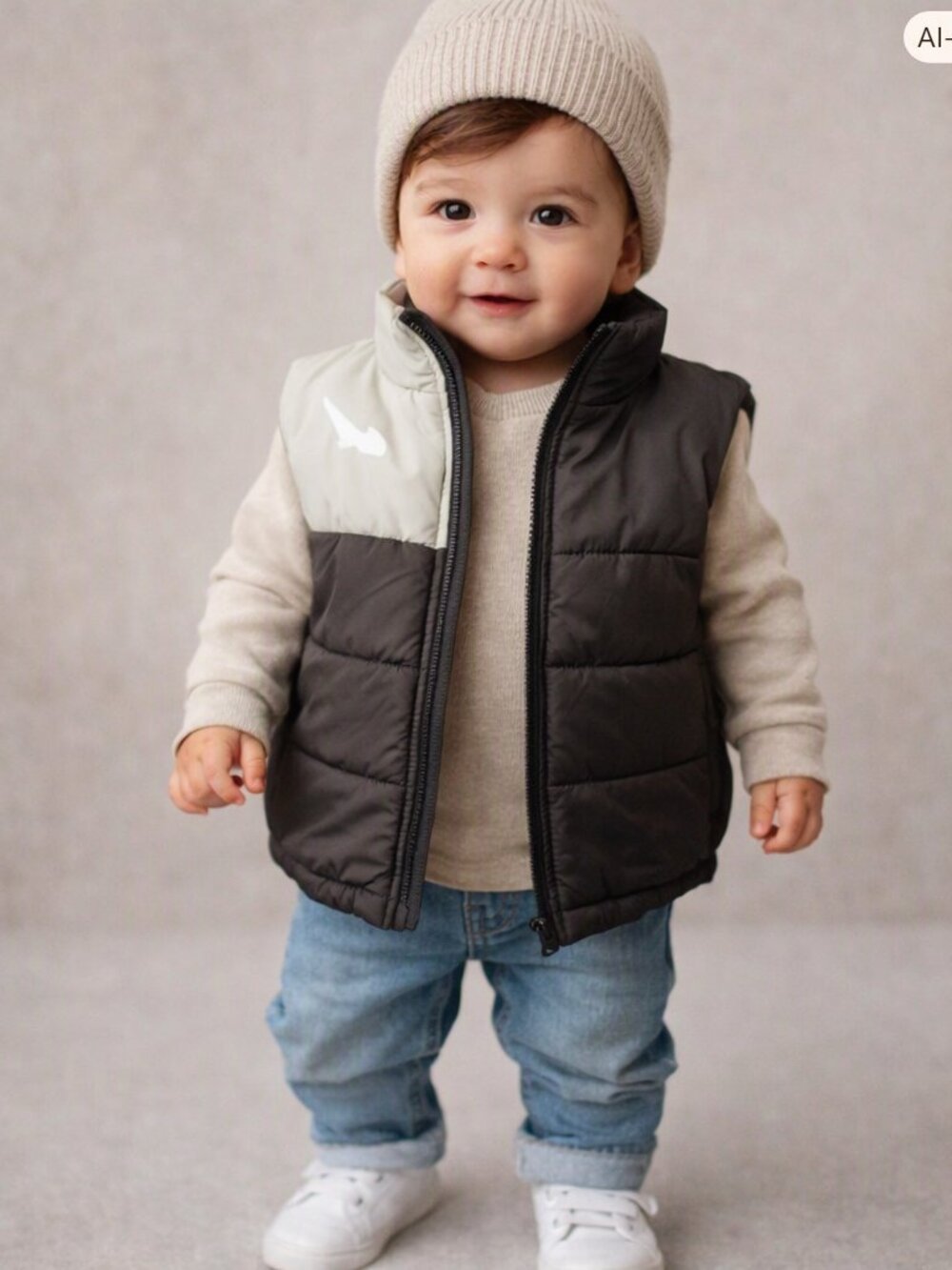 Nike Puffer Vest 12 months Black and Gray